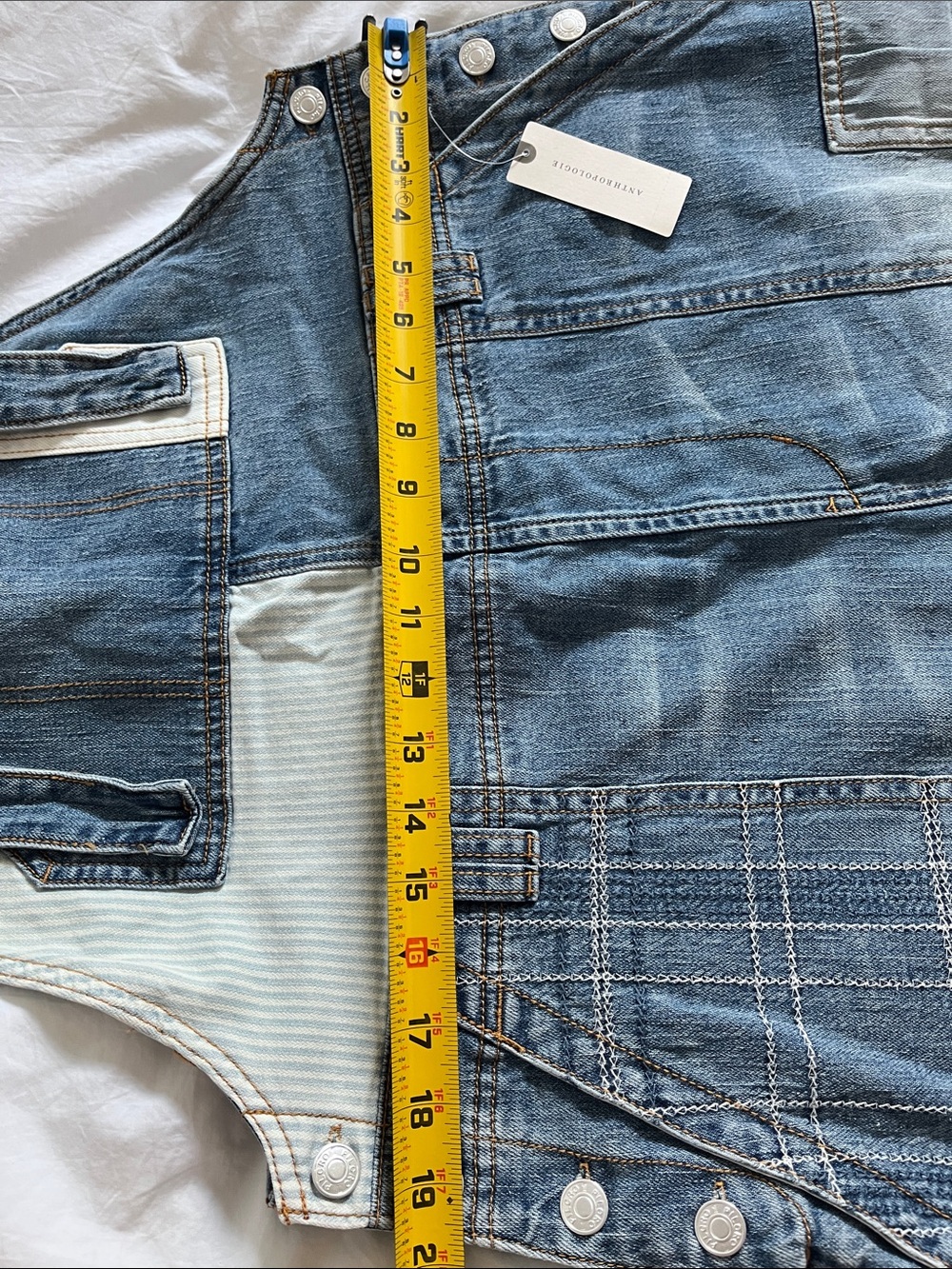 NWT Pilcro The Wanderer Denim Utility Overalls plus size 32 - Picture 14 of 16